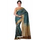 Excellent Tealblue Banarasi Silk Saree
