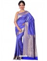 Affectionate Royal Blue Banarasi Silk Saree