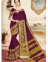 Magnificent Maroon Cotton Silk Saree