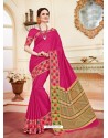 Trendy Fuchsia Cotton Silk Saree