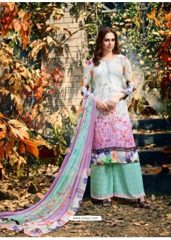 Dazzling Off White Crepe Silk Georgette Suit