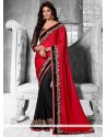 Latest Black And Red Shaded Faux Georgette Saree