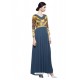 Fashionistic Tealblue Georgette Digital Print Gown