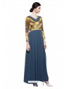 Fashionistic Tealblue Georgette Digital Print Gown