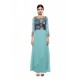 Marvelous Sky Blue Georgette Digital Print Gown