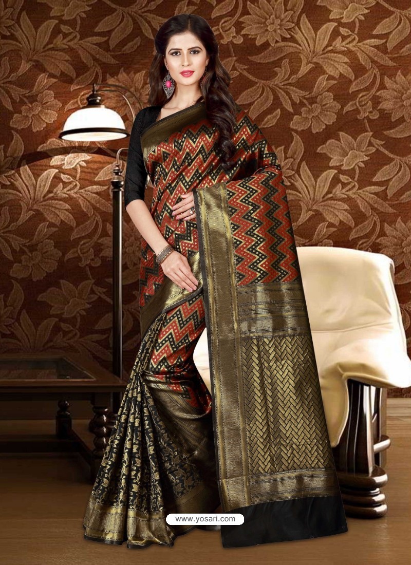 Patola Print Red & Black Printed Saree at Rs 1650 | Patola Sarees | ID:  25696169212