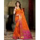 Phenomenal Orange Banarasi Silk Saree