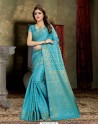 Phenomenal Sky Blue Banarasi Silk Saree