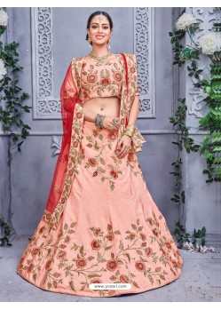 Heavy Designer Pure Silk Baby pink Lehenga Choli