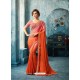 Amazing Orange Silk Georgette Saree