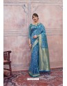 Fantastic Blue Silk Saree