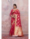Fashionistic Crimson Silk Saree