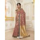 Girlish Brown Jacquard Silk Embroidered Saree