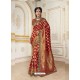 Phenomenal Red Jacquard Silk Embroidered Saree