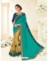 Fashionable Golden Embroidered Saree