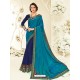 Stunning Turquoise Embroidered Saree