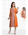 Extraordinary Orange Chanderi Kurti