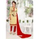 Gorgeous Beige Cotton Embroidered Suit