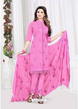 Remarkable Light Pink Cotton Embroidered Suit