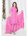 Remarkable Light Pink Cotton Embroidered Suit