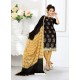 Glamorous Black Cotton Embroidered Suit
