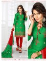 Graceful Jade Green Cotton Suit