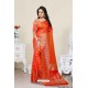 Glorious Orange Banarasi Silk Saree