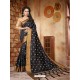 Exceptional Black Silk Embroidered Saree