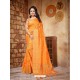 Fantastic Orange Silk Embroidered Saree
