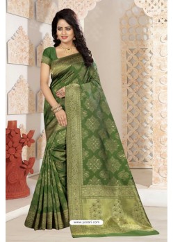 Fabulous Green Silk Saree