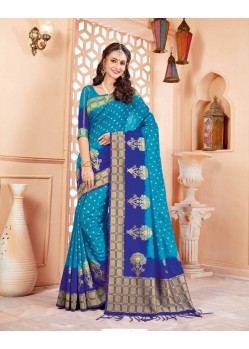 Elegant Blue Art Silk Saree