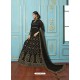 Black Georgette Embroidered Floor Length Suit