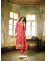 Dark Peach Georgette Embroidered Suit