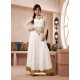 White Georgette Embroidered Floor Length Suit