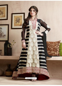 Zareen Khan Black Georgette Embroidered Floor Length Suit