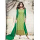 Priyanka Chopra Green Net Embroidered Suit