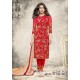 Priyanka Chopra Red Net Embroidered Suit