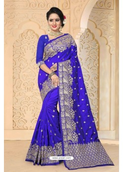 Phenomenal Royal Blue Zoya Art Silk Saree