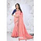 Asthetic Peach Embroidered Saree