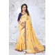 Astounding Yellow Embroidered Saree