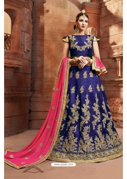 Royal Blue Banglori Silk Lehenga Choli
