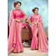 Light Pink Chiffon Embroidered Saree