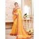 Yellow Embroidered Lace Work Saree