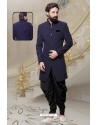 Amazing Navy Blue Handloom Sherwani