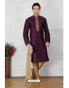 Charming Deep Scarlet Silk Kurta Pajama