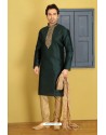 Peacock Blue Dupion Silk Kurta Pajama