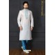 White Dupion Silk Kurta Pajama