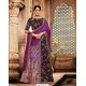 Purple Jacquard Silk Embroidered Saree