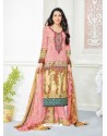 Karisma Kapoor Baby pink Cotton Print Work Suit