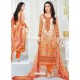 Karisma Kapoor Orange Cotton Print Work Suit